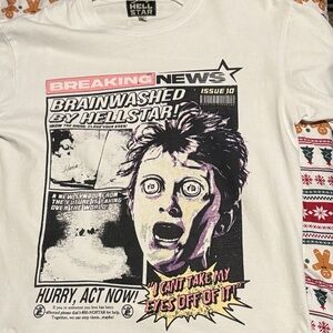 Hellstar White Graphic Dress Shirt